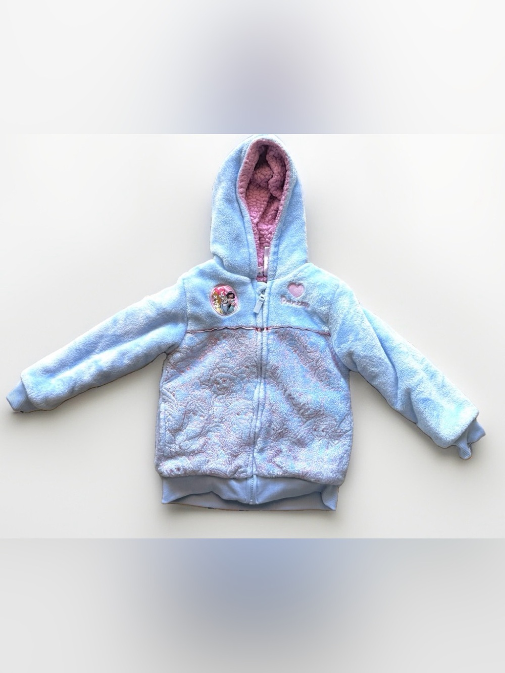 Disney Princess Blue Plush Sherpa Jacket Girls 6